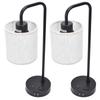 2Pcs Fabric Table Lamp Dual USB Ports Energy Saving Modern Simple Standing Table Lamp for Bedroom