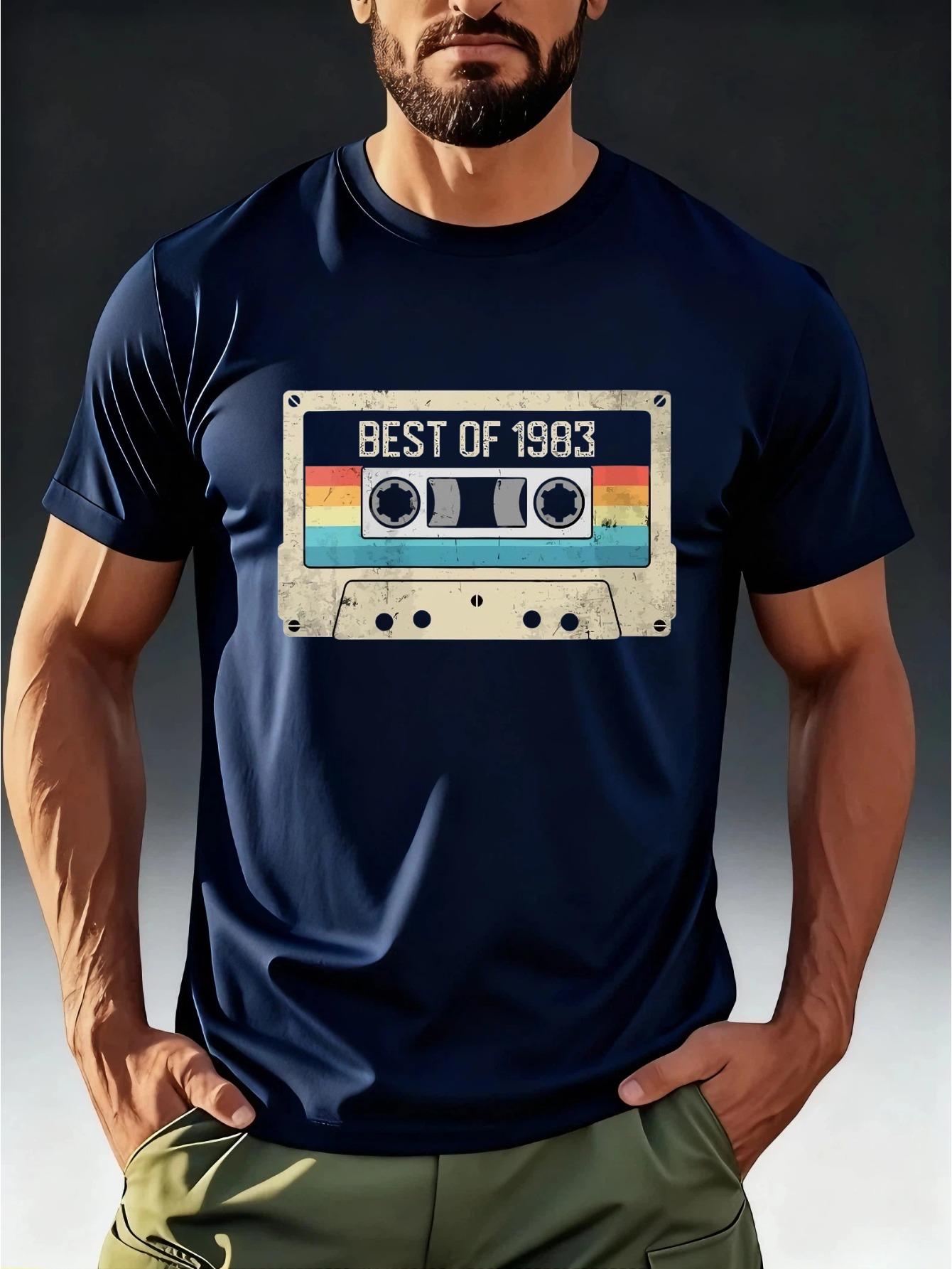 

Men s Vintage Nostalgic T-Shirt BEST OF 50.37meter Cassette Tape Print XXXXL