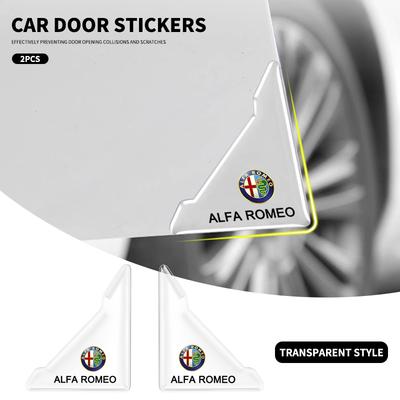 2Pcs Transparent Car Door Corner Cover Anti-Scratch Protection Sticker For Serpent Giulia 159 156 MITO Stelvio 147