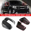 For KIA Mohave Car Rearview Side Mirror Cover Wing Cap Exterior Door Rear View Case Trim Shell Carbon Fiber Look
