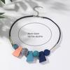 Exaggerated round bead geometric necklace fashionable simple high-end collarbone chain colorful Bohemian retro jewelry
