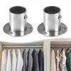Stainless Steel Wardrobe Flange Rod Socket Holder for Closet Solutions