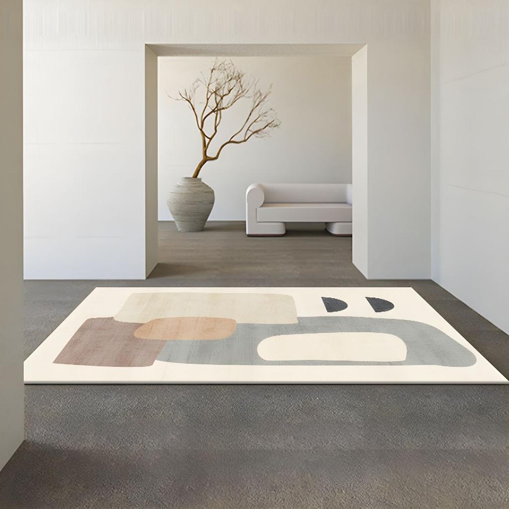 Living Room Carpet Wabi-Sabi Style Home Luxury Japanese Modern Minimalist Abstract Area Rug for Study, Coffee Table, Bedroom Bed