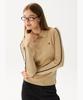 LECOQ GOLF Women'S Ribbed Collared Long Sleeve T-Shirt _Bege Gr122Lkp21