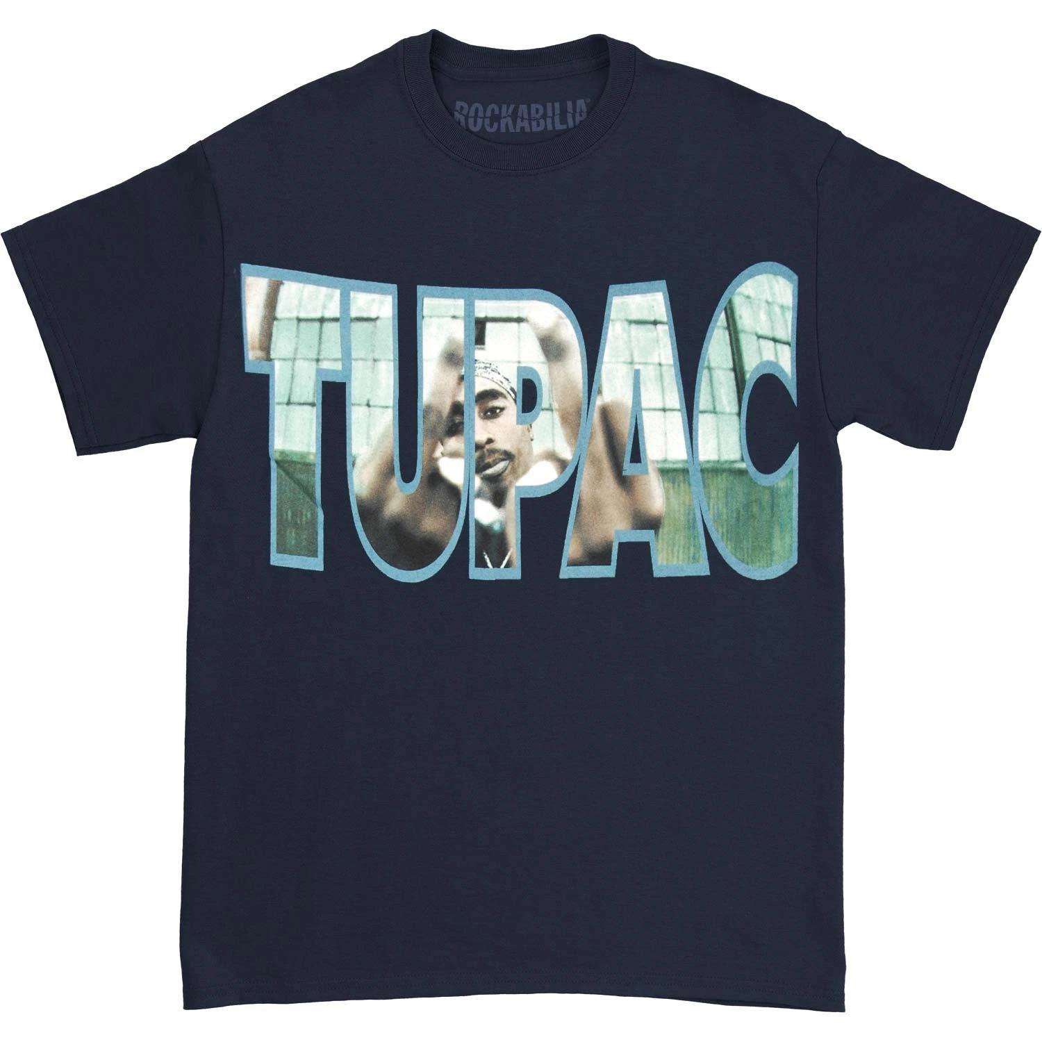 Men s Tupac Finger T-shirt Small Navy XL