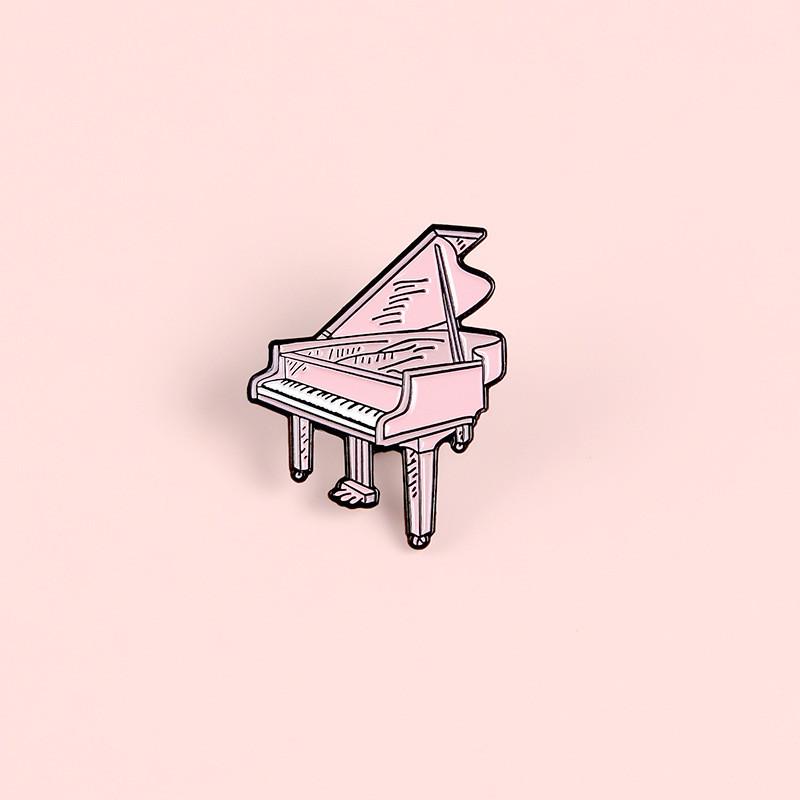 Piano Unique Pink Brooch Attractive Alloy Pin For Creative Individuality Style And