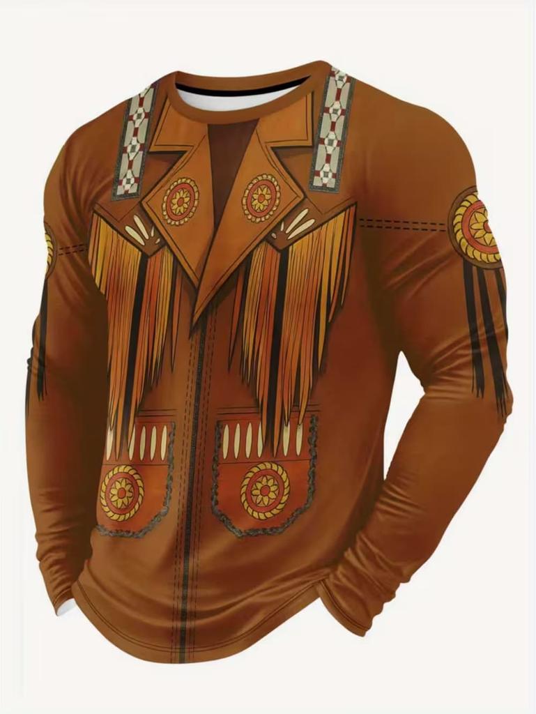 Mexican Style Men's Long-sleeved T-shirt 3D Printed Breathable Quick-drying Sports and Fitness Clothing T Shirt Men Streetwear