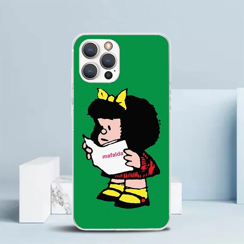 Cartoon Cute Mafalda Phone Case For IPhone 16 17 Air 16E 15 14 Plus 13 Mini 12 11 Pro Max 7 8 + SE 2020 Soft TPU Back Cover 16 1