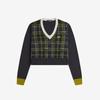 Fred Perry [Womens] Tartan Panel Knit - Anchor Grey Afpf2531152-297