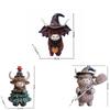 Resin Highland Cow Figurine Halloween Christmas Highland Cattle Cat Statue Animal Sculpture Holiday Party Decoration Ornament