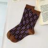 Retro Vintage Women Socks Cotton Knitting Japanese Fashion Girl Elastic High Long Socks Harajuku Autumn Winter Crew Stocking New