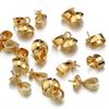 20pcs Stainless Steel Pearl Pendants Eye Pins Bail Top Drilled Beads End Caps Pendants Charms Connectors for Jewelry Making DIY
