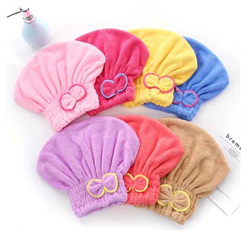 Hair Cap Women Bowtie Bathing Hat Microfiber Towel Superfiber Shower Cap For Spa Bathroom Accessories Shower Cap