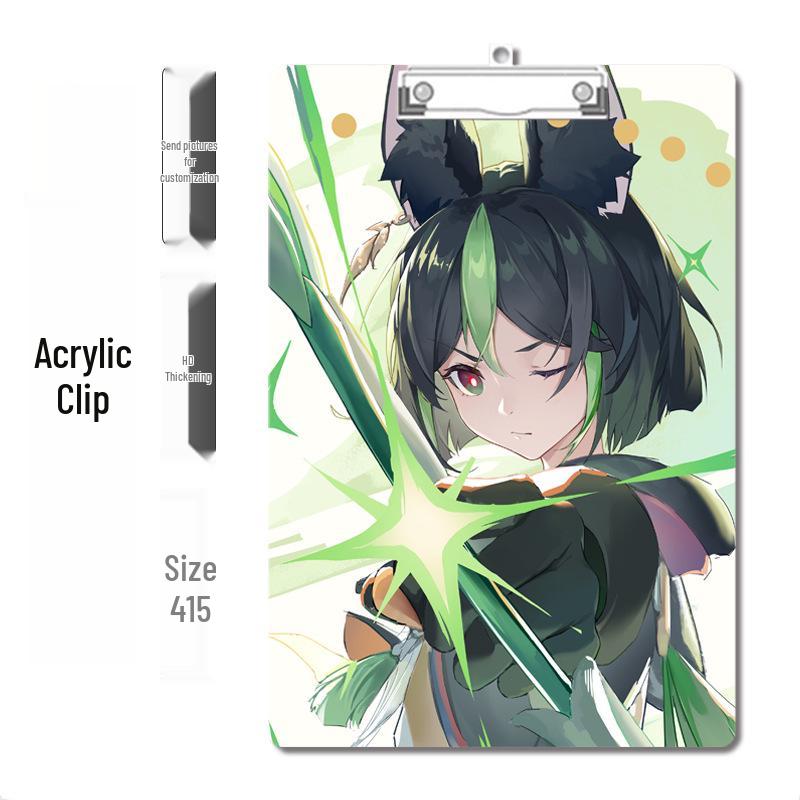 Anime Style Acrylic Clipboard and File Folder with Thickened Writing Pad