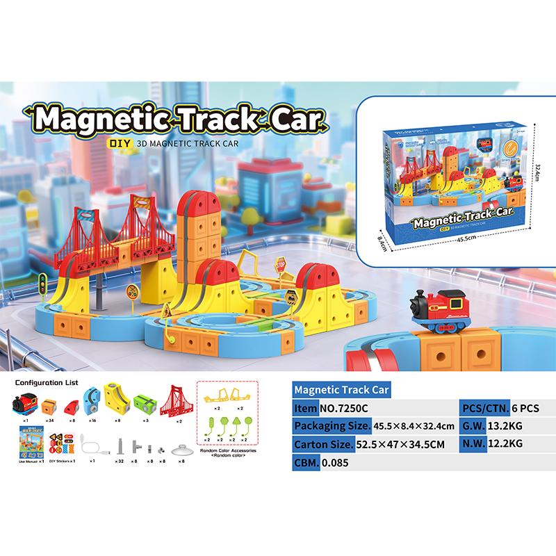 Diy Assembly Splicing Magnetic Track Train Set Versatile Building Tracks Magnetic Toy Train For Kids Non-Remote Rail Car Gift