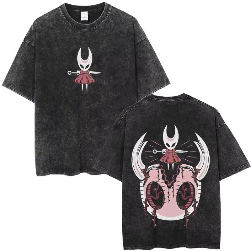 Hra Hollow Knight Vintage Prané Tričko Pánské Dámské Ležérní Oversized Kulatý Výstřih Krátký Rukáv Trička Pánské 100% Bavlněné Tričko