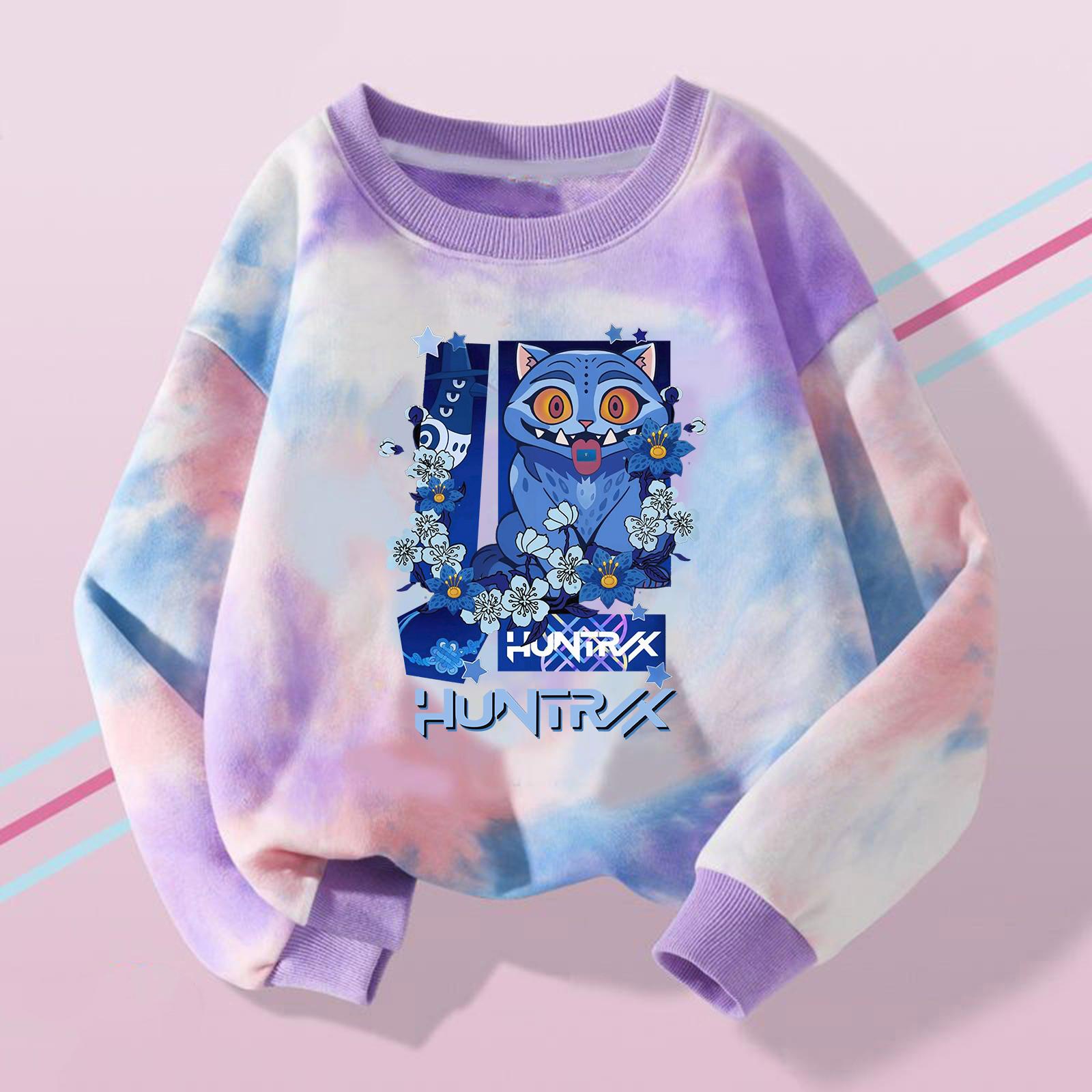 Children s Fashionable Casual Top Printed Pullover Sweatshirt 90 синий