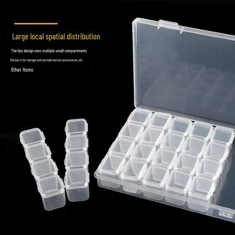 28-Grid Transparent Nail Art Jewelry Storage Box