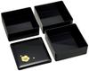 Wakaizumi Lacquerware Plum Blossom Design 3-Tiered Box, 4-inch, Black, (Black Interior), H-155-75-A