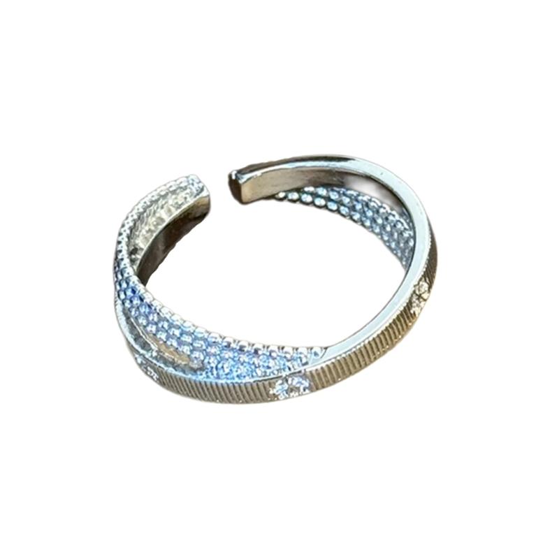 

Multifunctional Vintage Stone Open Rings Geometric Rings Delicate Finger Jewelry Alloy Texture for Fashion Lover