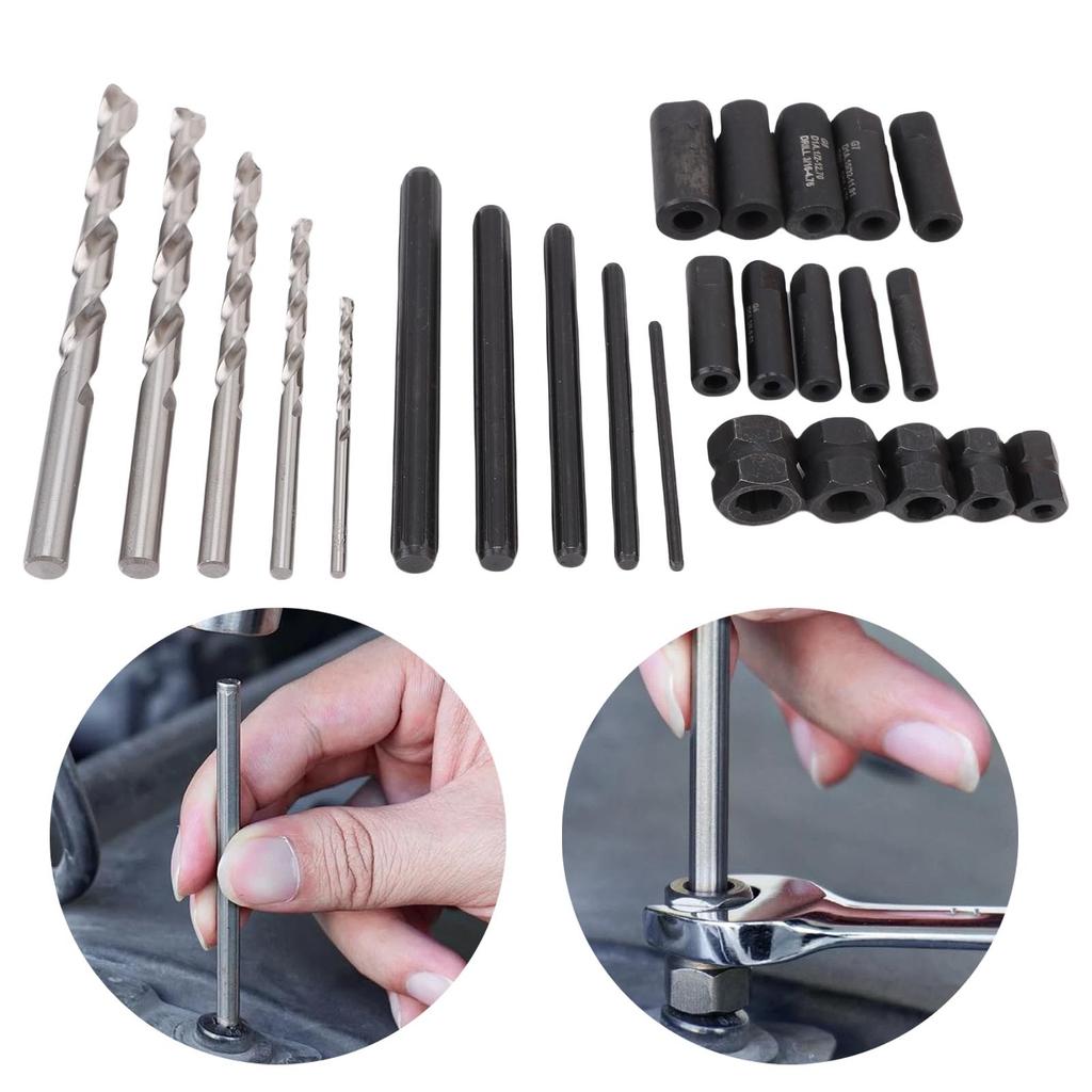 High Hardness Steel Easy Out Broken Bolt Extractor Kit Screw Extractor Set with Storage Case Damaged Screw Extractor Set