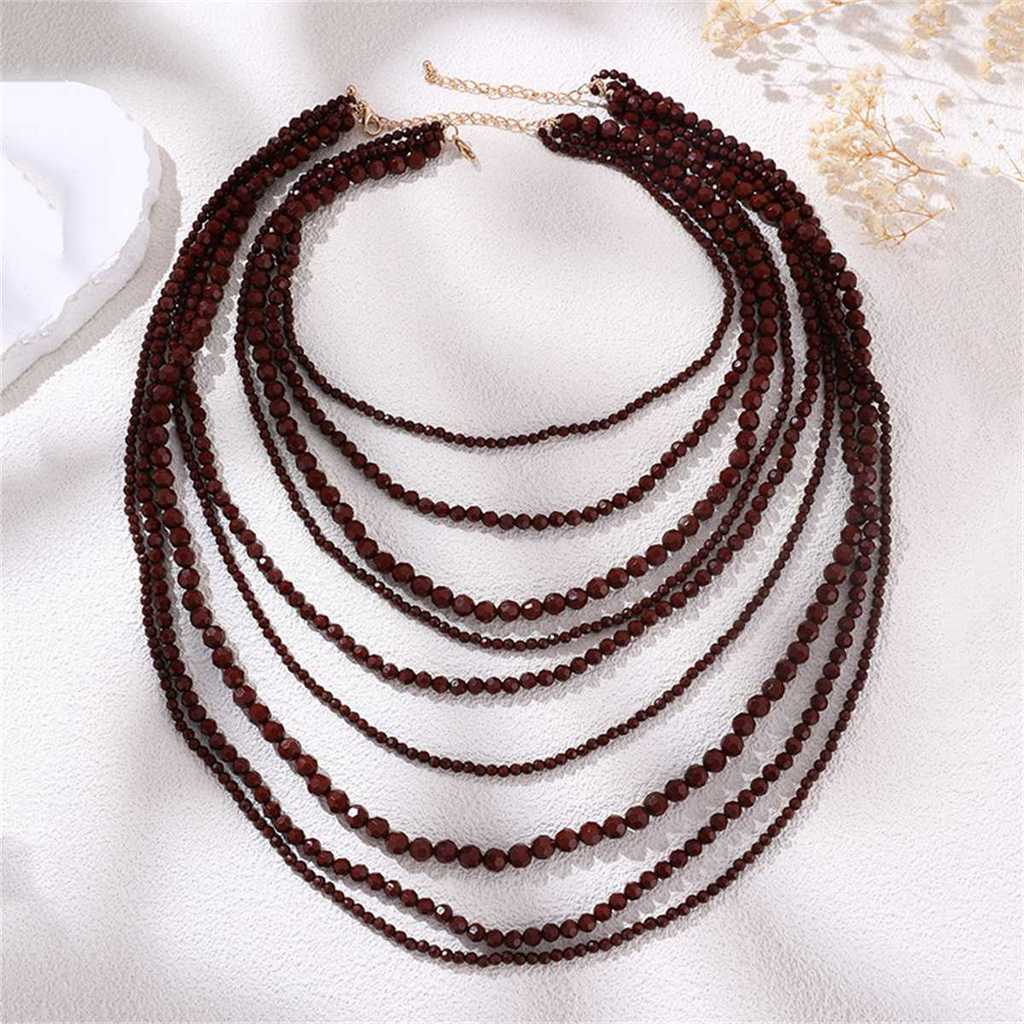 

Многослойное ожерелье-подвеска с бусинами в стиле бохо для женской моды с круглыми элементами Kase