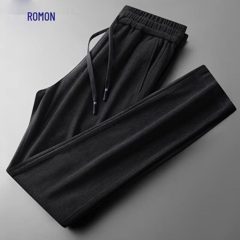 ROMON Men's Corduroy Loose Straight-Leg Casual Pants