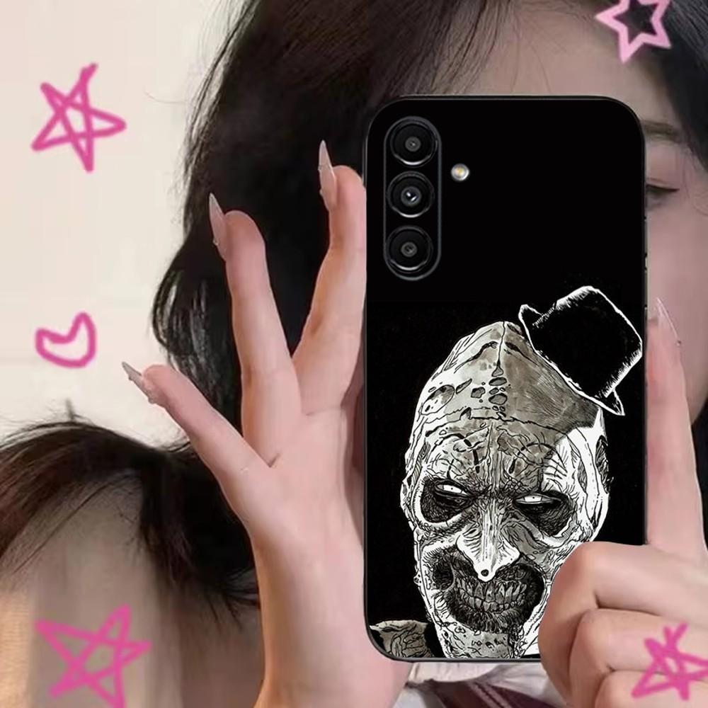 T-TerrifierS Art the Clown Phone Case For Samsung S24,S21,S22,S23,S30,Ultra,S20,Plus,Fe,Lite,Note,10,9,5G Black Soft Cover