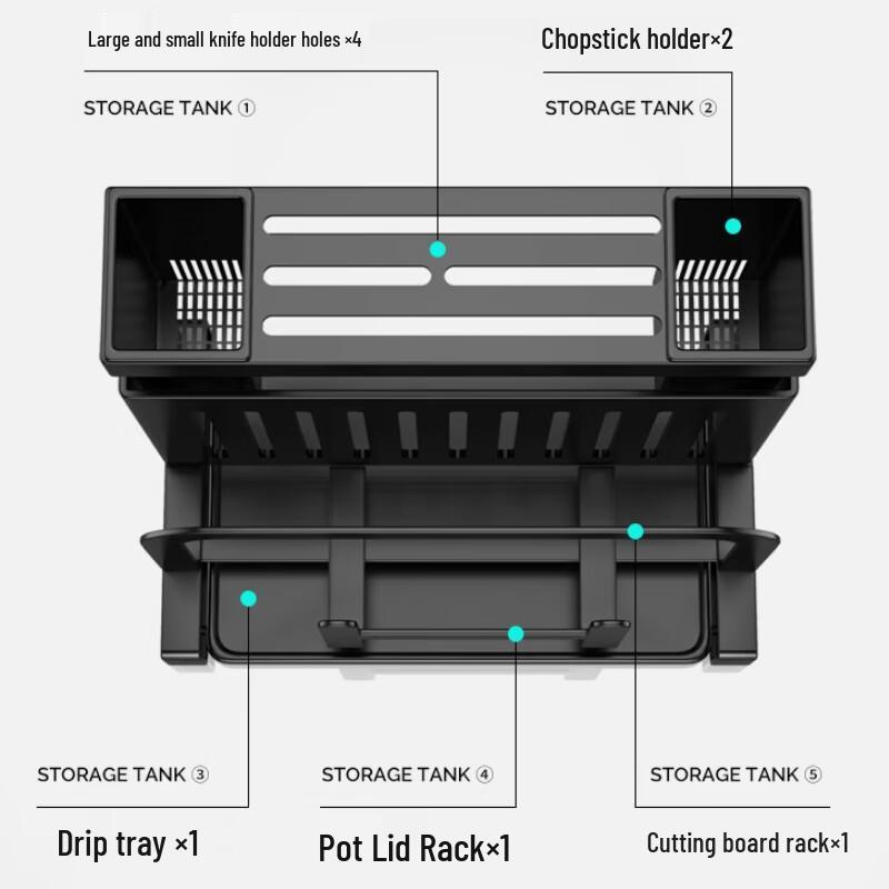 Wall-Mounted Kitchen Knife & Utensil Organizer