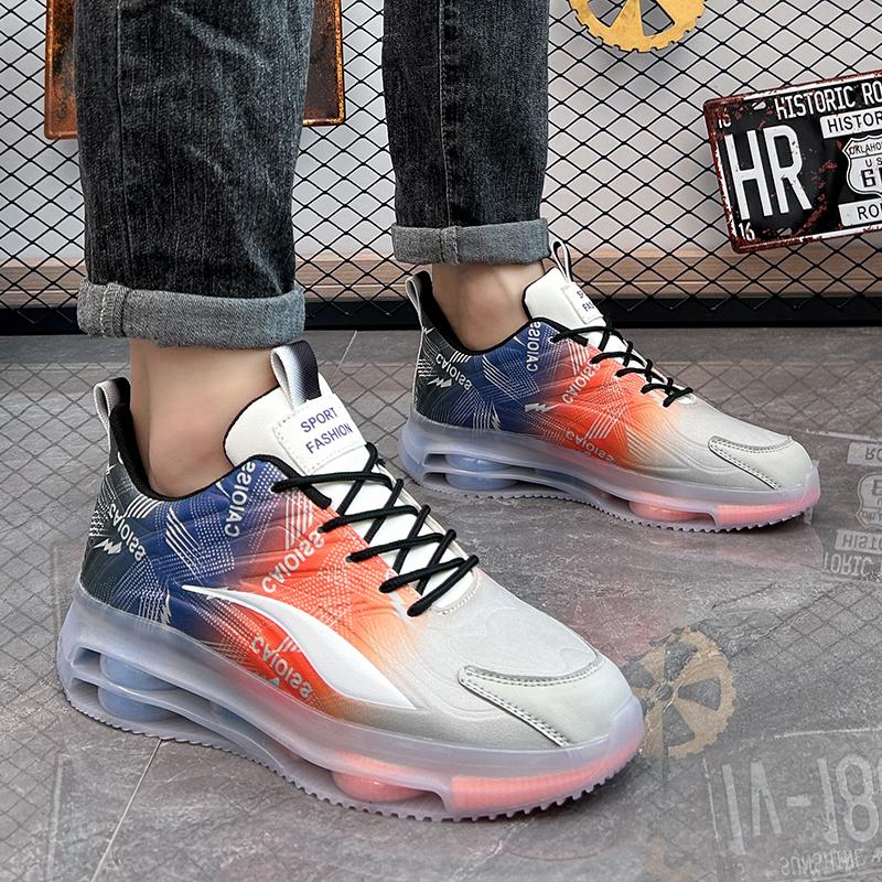 Casual Shoes Fashion Comfortable Walking Shoes Men's Spring and Autumn Lace-up Running Shoes Thick Soles