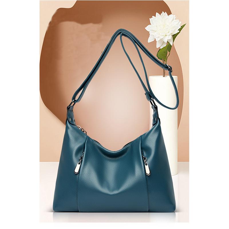 Damen-Schultertasche aus weichem Leder, Messenger-Tasche, inklusive Geldbörse und Kartenpaket