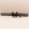 Leopard Print Rhinestone Punk Leather Belt - Y2K Style Women's Decorative Waistband