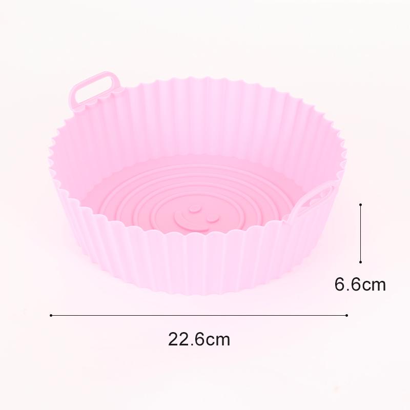 22cm Air Fryers Oven Baking Tray Fried Chicken Basket Mat AirFryer Silicone Pot Square Replacemen Grill Pan Accessories Tool