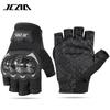 Carbon Fiber Knuckle Motorcycle Gloves Men Women Semi-Finger Riding Breathable Durable Outdoor Sport Gear