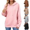 Women's  Fall Winter Solid Color Hooded Pocket Loose Long Sleeve Sweatshirt Coat, Amazon Europe America Cross-border Wholesale