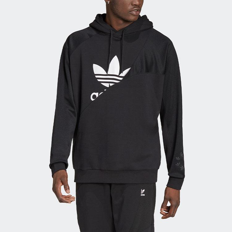 adidas Originals Men's Black Loose Fit Hooded Sweatshirt HG6331