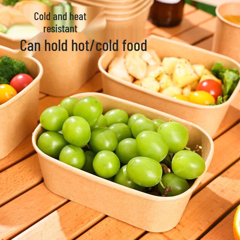 ONYLM Disposable Kraft Paper Food Containers with Lids