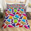 Retro 80s Style Bedding Set Twin King Size Abstract Geometric Pattern Duvet Cover Set Microfiber Circle And Triangle Quilt Cover