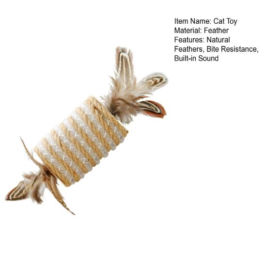 Katzenfeder-Spielzeug Eingebaute Stimme Bissfest Kratzfest Naturfedern Haustier Katze Kätzchen