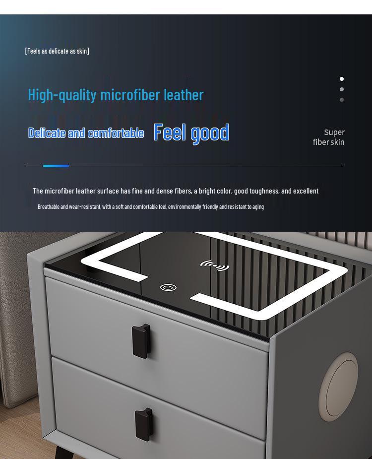 Smart Bedside Table with Storage - Compact Bedroom Cabinet