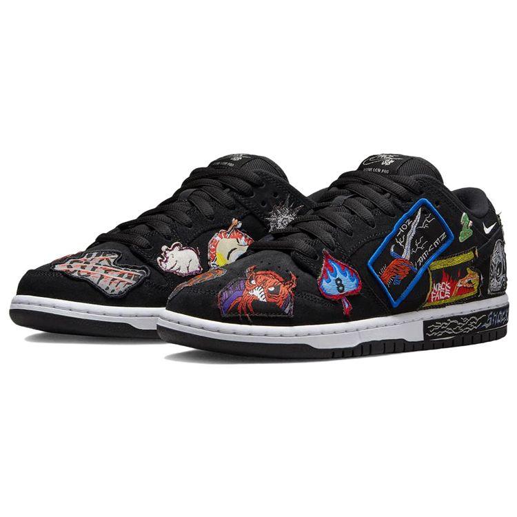 Neckface x Nike Dunk Low Pro SB Unisex Sneakers Black White Multi-Color DQ4488-001