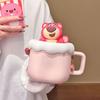 Strawberry Bear Mug Ceramic Water Cup Female Birthday Gift Couple Pair Cup Office Essential Coffee Cup