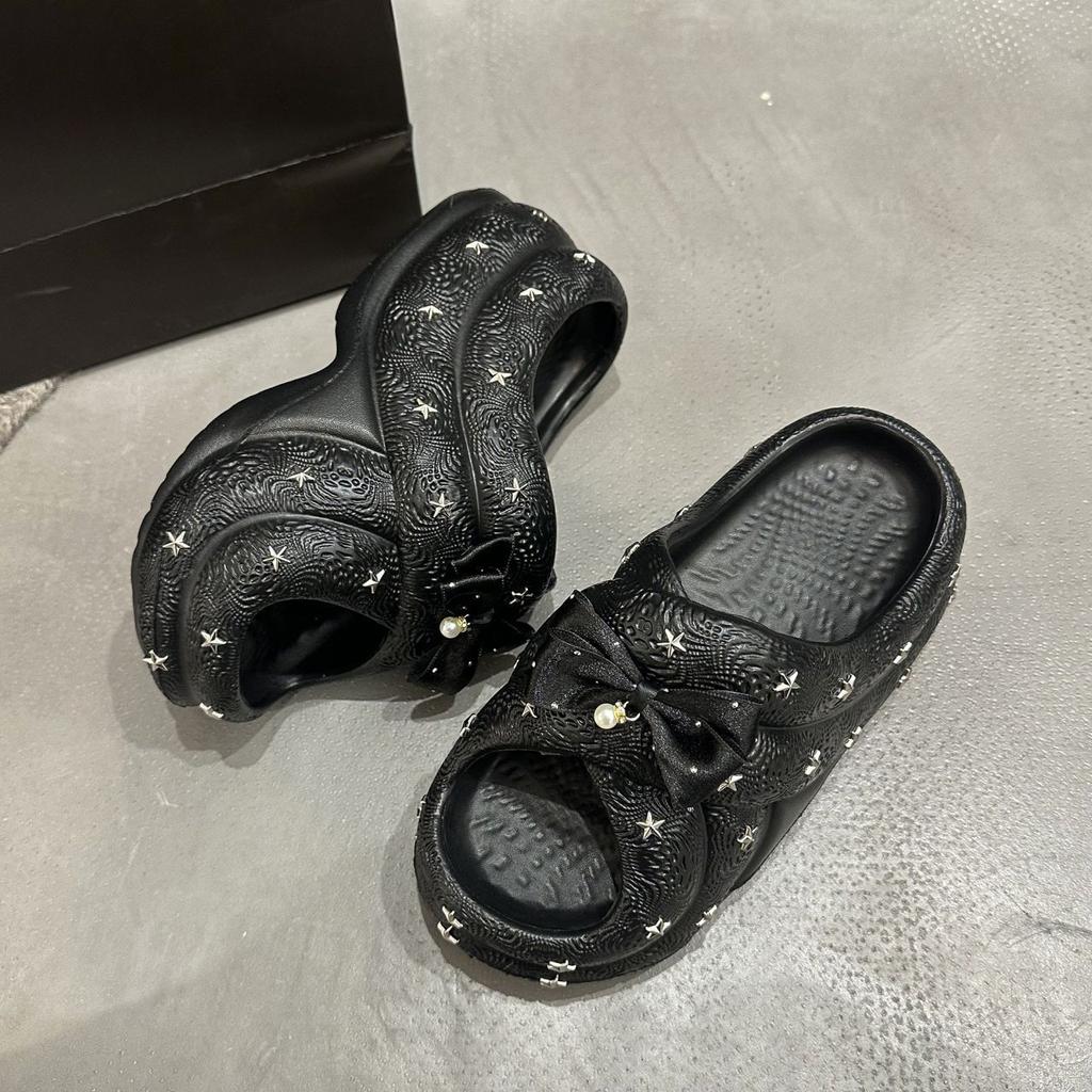 Fashion Star Non-slip Open-toed Cool Slippers Women's Outer Wear 2025 Summer New Stepping On Shit Comfortable Thick-bottomed Cool Slippers