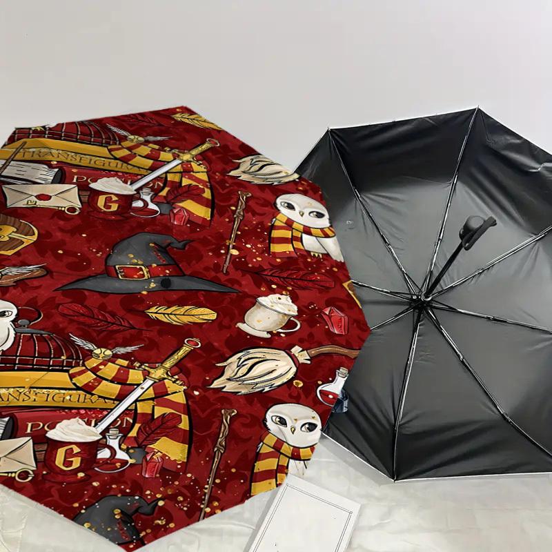 1PC Warner Harry Potter Broomstick Umbrella-8-Rib Reinforced, Automatic Open, Lightweight & Durable-A61