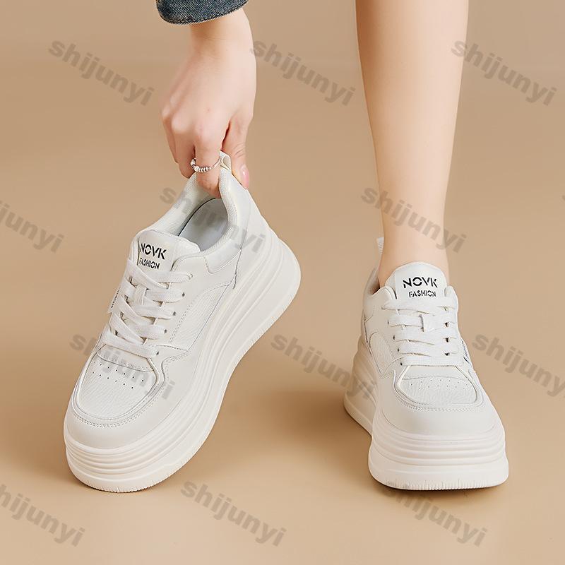 Women's Platform Casual Shoes Autumn Mesh Breathable Comfortable Flats Fashion Lace Up Height Increase Non Slip Vulcanized Shoes