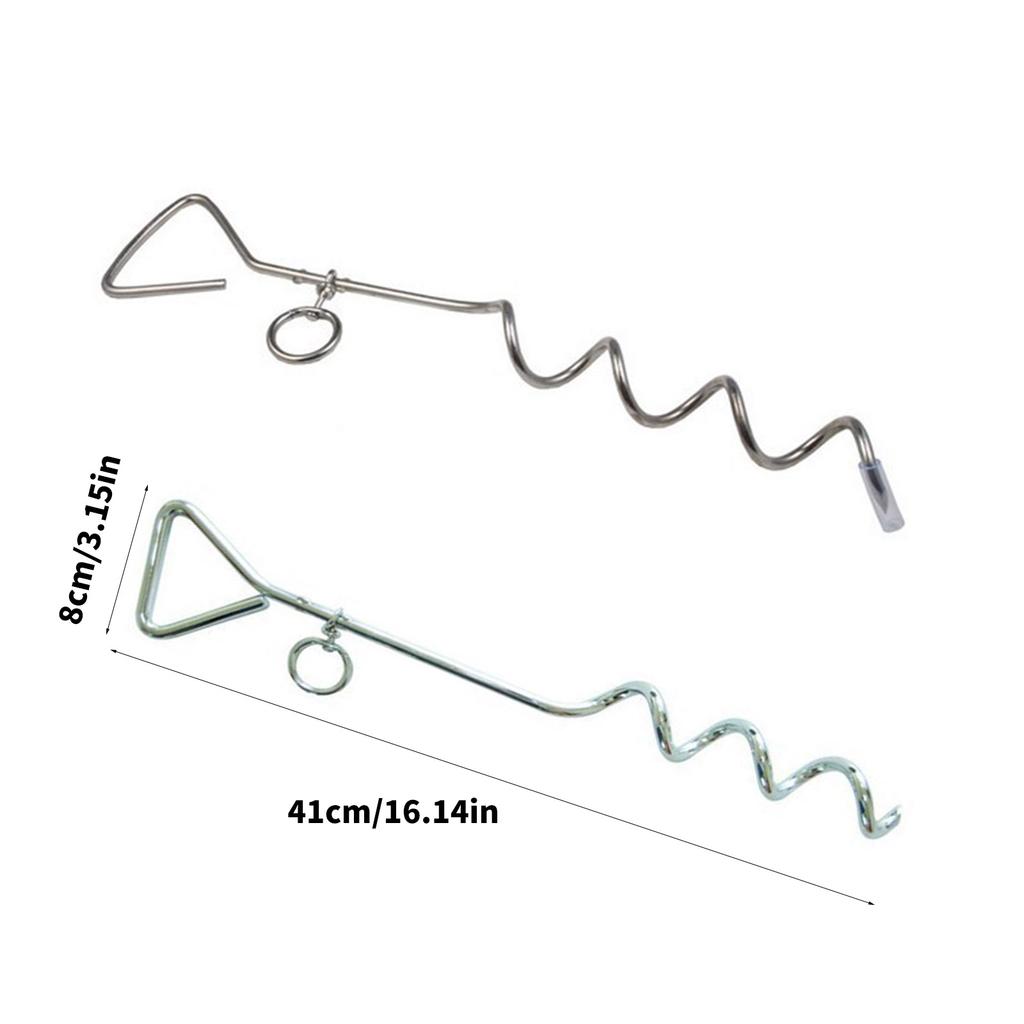 Durability Iron Pet Tie Out Retainer Screw Alloys Spirals Dog Tie Out Stake for Trampolines Swing and Tent