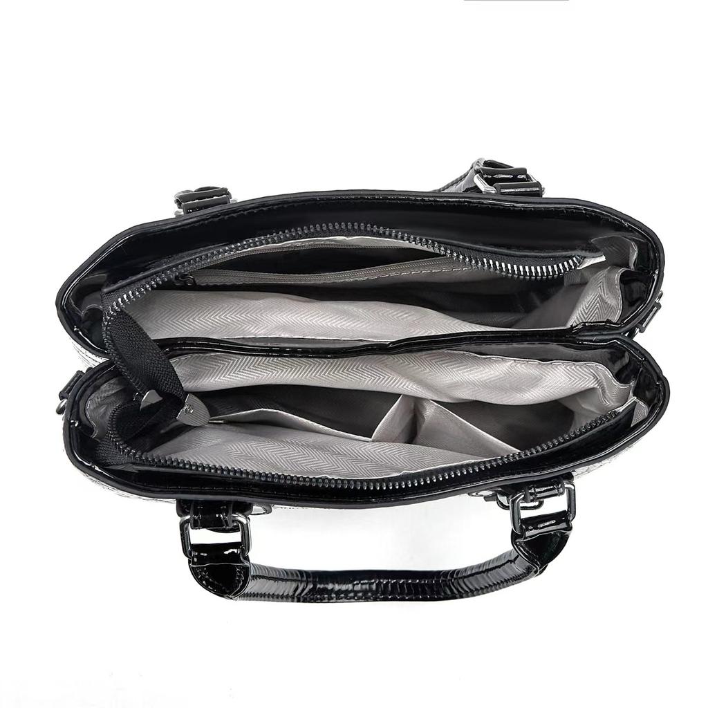 Crocodile Pattern Tote Bags with Top Handle Crossbody Purses for Women Handbag and Purse Women's Patent Leather Top-handle Work Shoulder Satchel