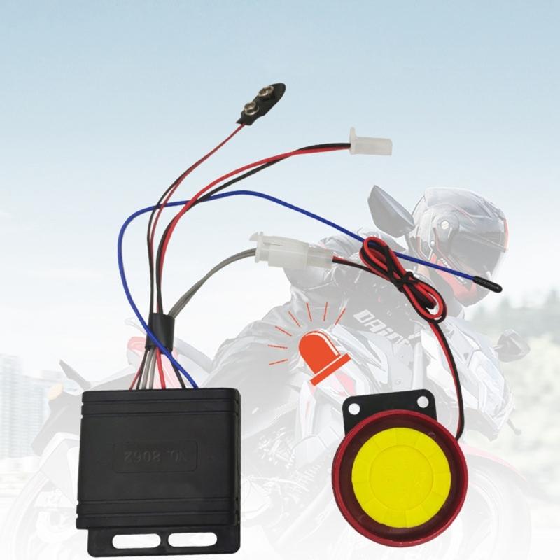 Motorcycle Anti-Theft Alarm Security System Remote Control Warner 125dB Horn Adjustable Sensitivity for Tricycle-Scootor