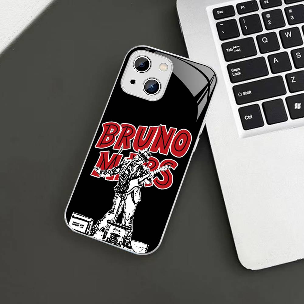Célèbre Bruno Mars Le Romantique Pour IPhone 14 13 12 Mini 11 Pro XS Max X XR 14 Plus Coque en Verre Trempé
