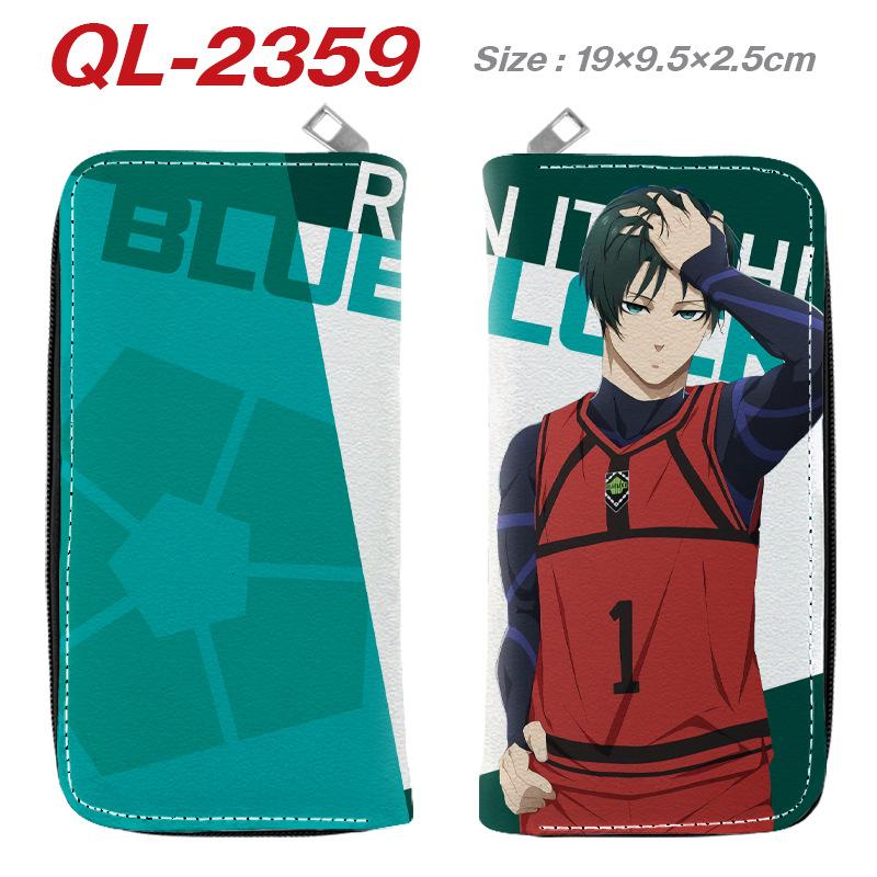 Blue Lock Long Zip Wallet Full Color PU Leather Isagi Bachira Anime Clutch Purse